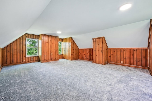 899 Park Blvd W, East Liverpool, OH 43920 - bonus room with wood walls, vaulted ceiling, and carpet flooring