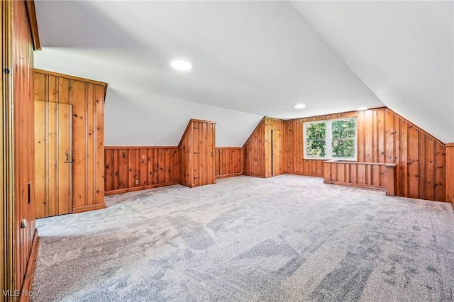 899 Park Blvd W, East Liverpool, OH 43920 - bonus room featuring vaulted ceiling, wooden walls, and carpet flooring
