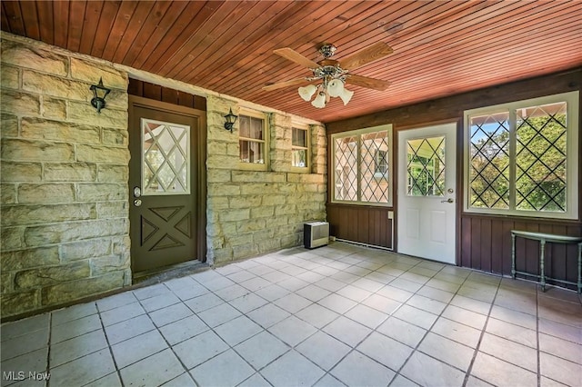 899 Park Blvd W, East Liverpool, OH 43920 - tiled entryway featuring wooden ceiling and ceiling fan