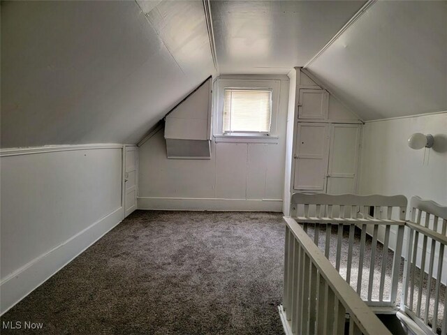 432 Fuller St, Akron, OH 44306 - bonus room featuring carpet, lofted ceiling, and baseboards
