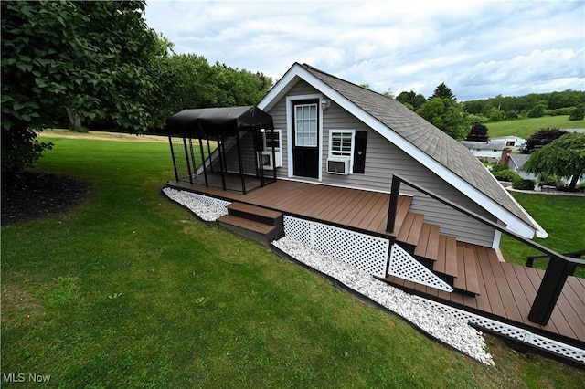 50277 Carroll Rd, East Liverpool, OH 43920 - back of property featuring a deck and a lawn