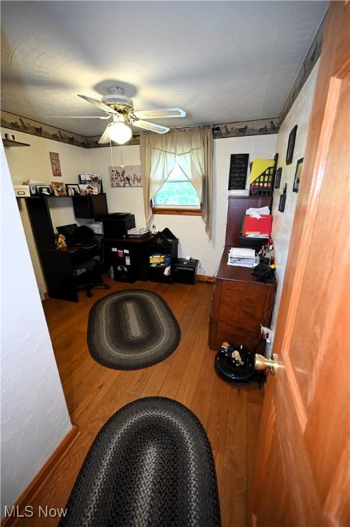 50277 Carroll Rd, East Liverpool, OH 43920 - office space featuring wood finished floors and a ceiling fan