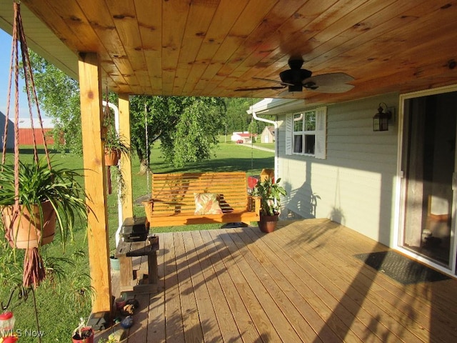 297 Hales Lndg, Elizabeth, WV 26143 - deck with a ceiling fan