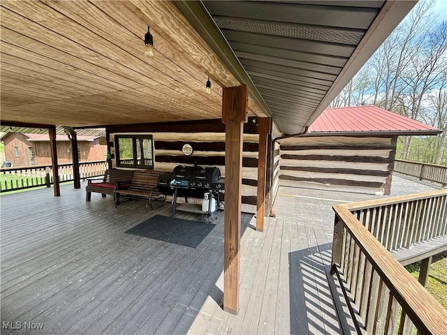 6141 Avon Rd NE, Carrollton, OH 44615 - wooden deck featuring grilling area