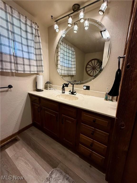 6141 Avon Rd NE, Carrollton, OH 44615 - bathroom with wood finished floors and vanity