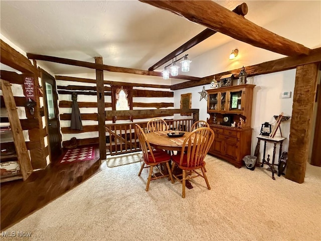 6141 Avon Rd NE, Carrollton, OH 44615 - dining area with beam ceiling