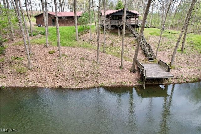 6141 Avon Rd NE, Carrollton, OH 44615 - dock with stairway and a deck with water view