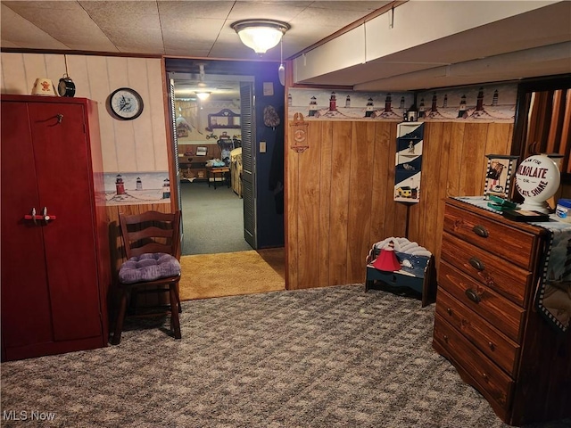 867 S 14th St, Sebring, OH 44672 - carpeted bedroom with wooden walls
