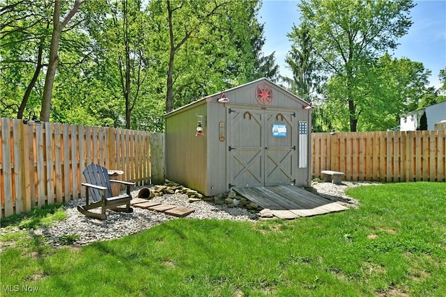 view of shed