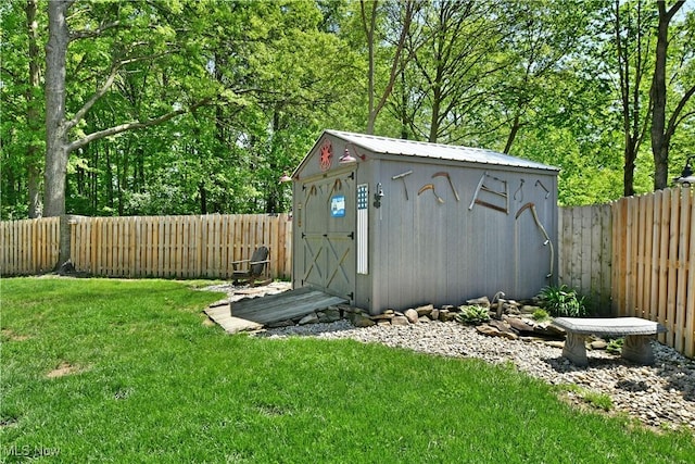 view of shed