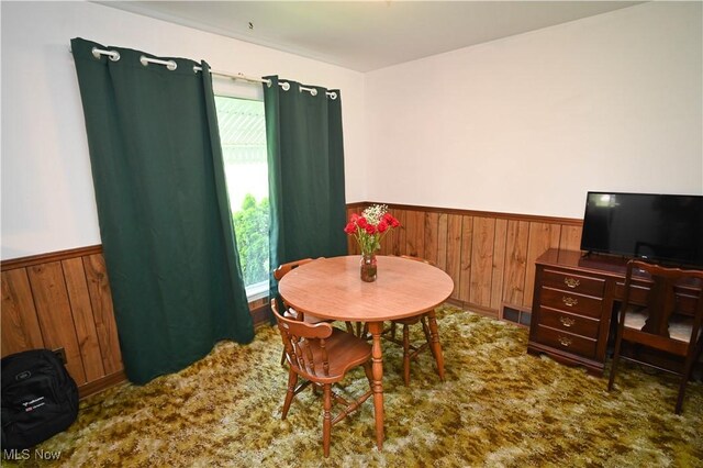 252 Rosemont Ave, Youngstown, OH 44515 - dining room with a wainscoted wall and wooden walls
