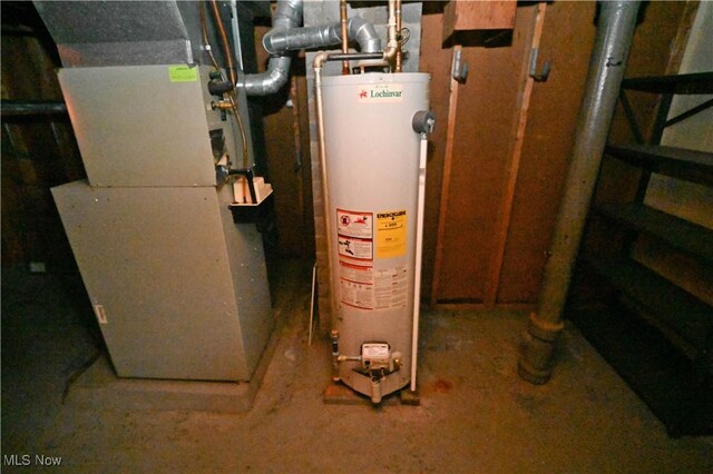 252 Rosemont Ave, Youngstown, OH 44515 - utility room featuring gas water heater and heating unit
