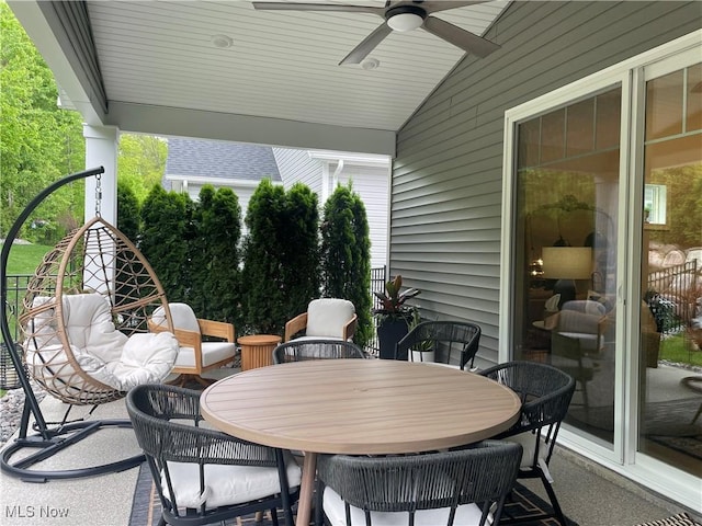 view of patio / terrace featuring a ceiling fan