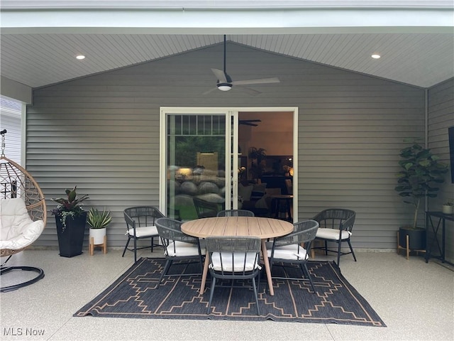 7892 Fox Hunter Ln, Concord, OH 44077 - view of patio / terrace with ceiling fan and outdoor dining area