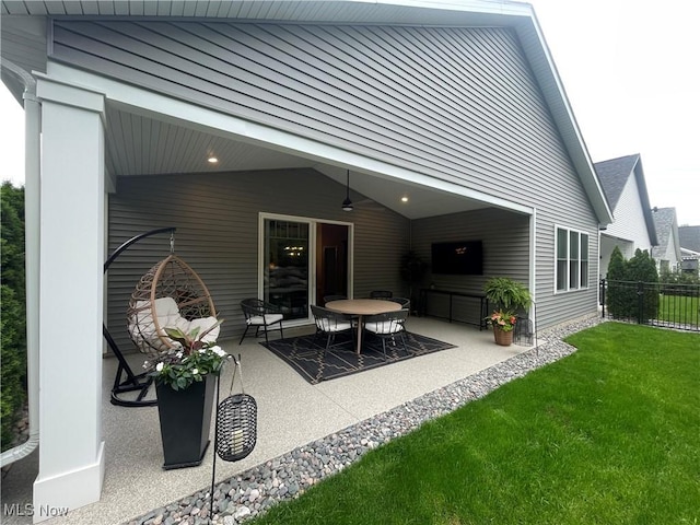 back of house with a patio area