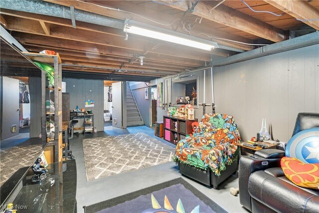 basement with stairway