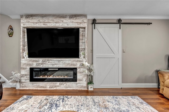 3226 Woodlawn Dr, Parma, OH 44134 - detailed view of a fireplace, wood finished floors, baseboards, and crown molding