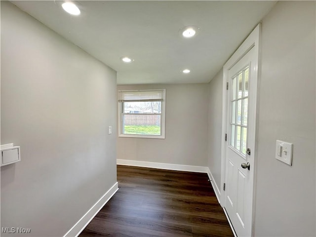 1400 Yale Dr, Brunswick, OH 44212 - unfurnished room with baseboards, dark wood finished floors, and recessed lighting