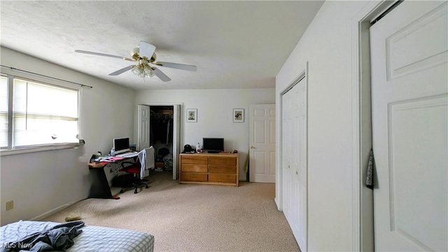 33-37 Alaska Ave, Chester, WV 26034 - office area featuring light carpet, a ceiling fan, and baseboards