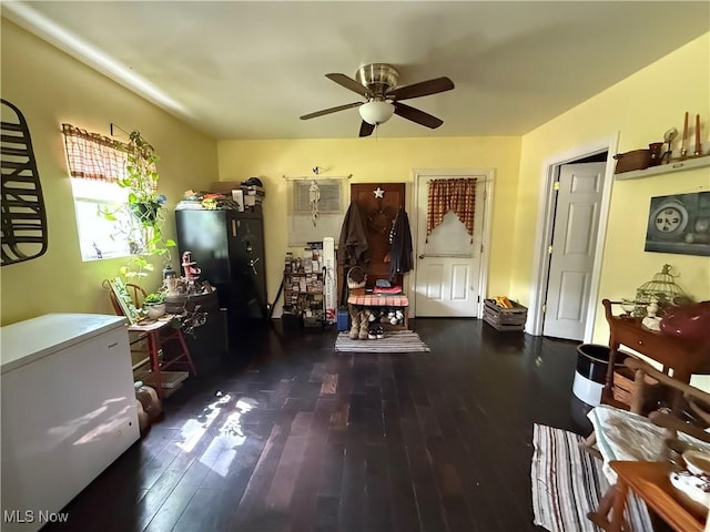 1710 Clairmont Ave, Cambridge, OH 43725 - living room with hardwood / wood-style flooring and ceiling fan
