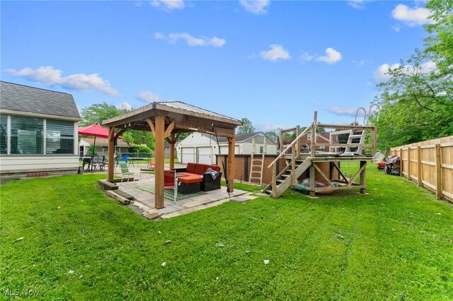 79 Leighton Ave, Youngstown, OH 44512 - view of yard featuring a gazebo, a patio area, and stairway