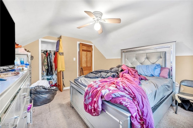 21407 Libby Rd, Maple Heights, OH 44137 - carpeted bedroom featuring vaulted ceiling and a ceiling fan
