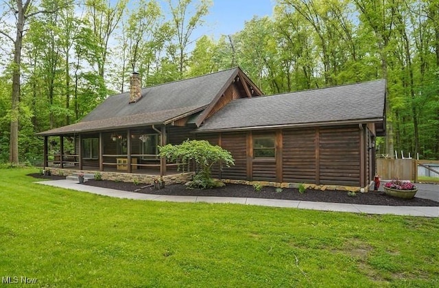 1354 N Pricetown Rd, Diamond, OH 44412 - rear view of property with a chimney and a yard