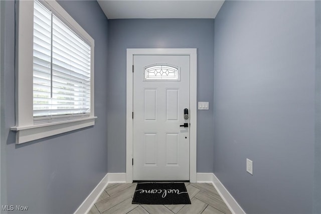 entryway with baseboards