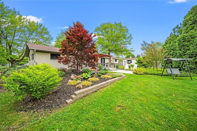 view of grassy yard