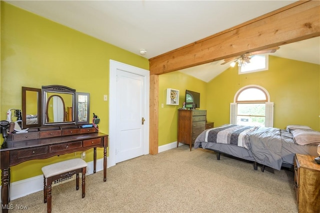 2534 6th St, Cuyahoga Falls, OH 44221 - carpeted bedroom with lofted ceiling, ceiling fan, and baseboards