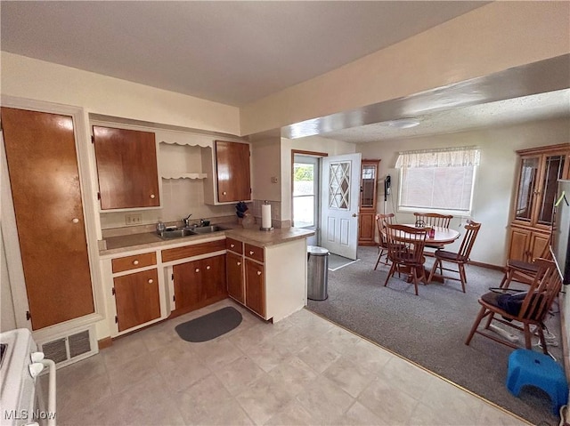 kitchen featuring a sink and light countertops