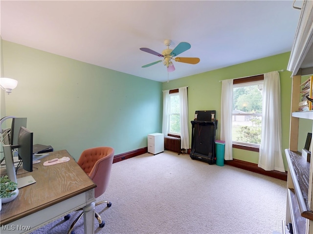 8471 Nowlen St, Mentor, OH 44060 - carpeted office space with baseboards and ceiling fan