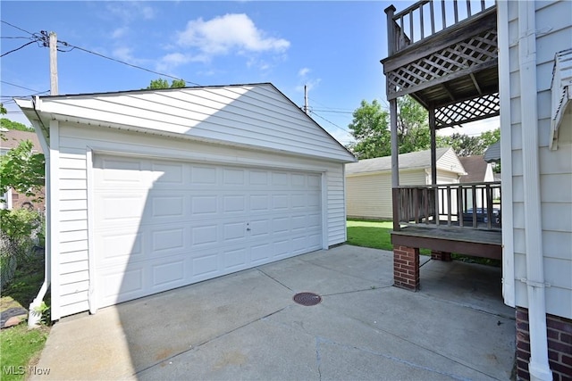 view of detached garage
