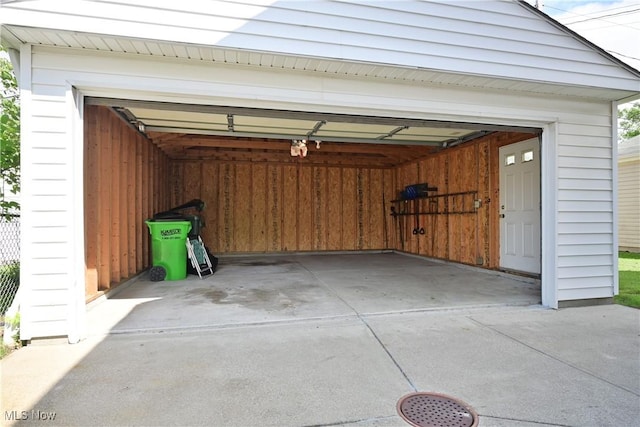 view of garage