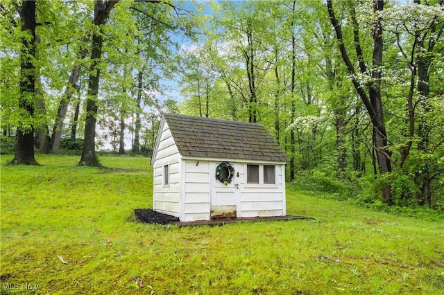 view of shed