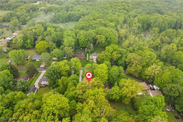 bird's eye view of a heavily wooded area