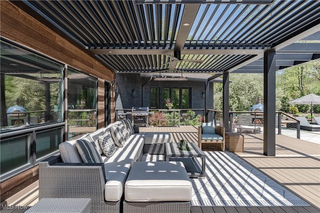 2471 Snowberry Ln, Pepper Pike, OH 44124 - view of patio / terrace with outdoor lounge area and a pergola