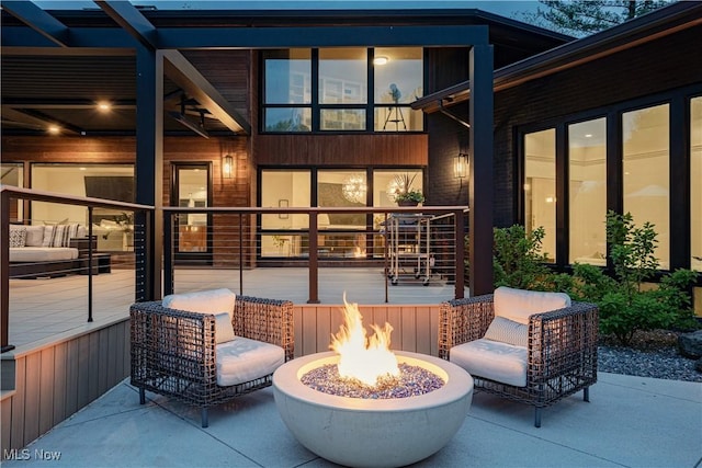 2471 Snowberry Ln, Pepper Pike, OH 44124 - view of patio / terrace featuring a fire pit