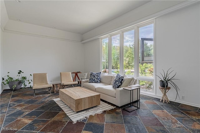 2471 Snowberry Ln, Pepper Pike, OH 44124 - living area with stone tile floors and baseboards