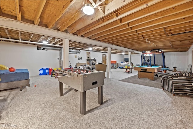 41972 Griswold Rd, Elyria, OH 44035 - rec room with pool table and carpet floors