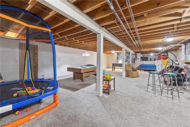 41972 Griswold Rd, Elyria, OH 44035 - finished basement with billiards table and carpet floors