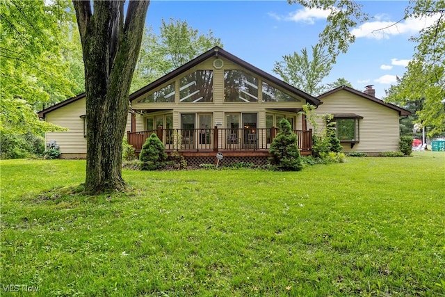 41972 Griswold Rd, Elyria, OH 44035 - back of property featuring a deck and a lawn