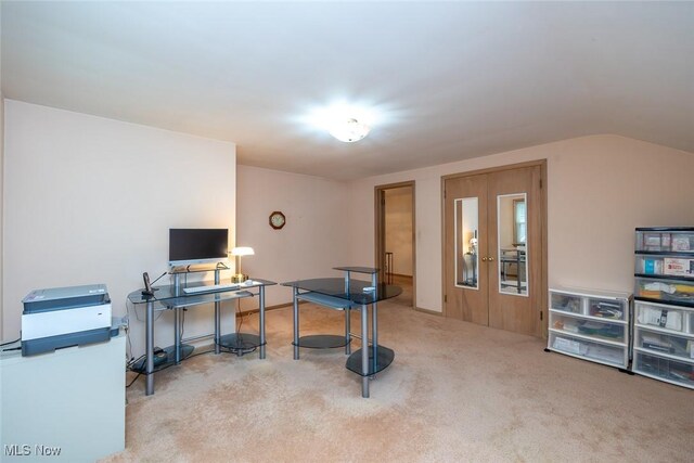 2639 Whiton Rd, University Heights, OH 44118 - office space featuring carpet, french doors, and lofted ceiling