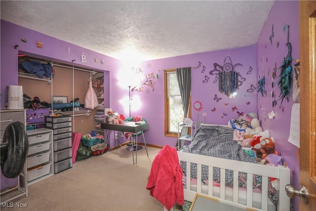4217 State Route 82, Mantua, OH 44255 - carpeted bedroom with a textured ceiling