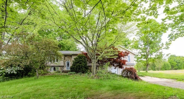 4217 State Route 82, Mantua, OH 44255 - view of property hidden behind natural elements featuring driveway and a front lawn