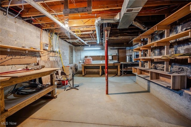 3153 SW Boltz Orchard Rd, Sugarcreek, OH 44681 - unfinished below grade area with a workshop area