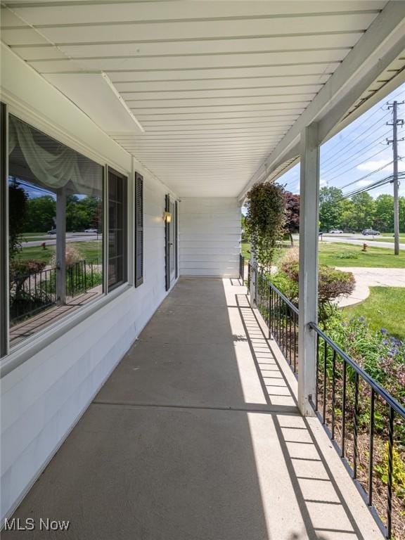 view of covered porch