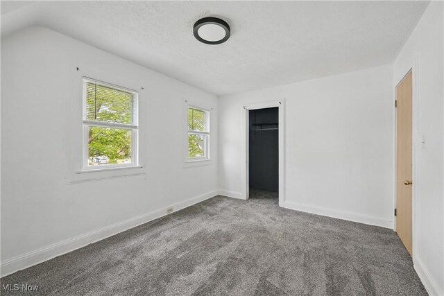 423 Kansas Ave, Lorain, OH 44052 - unfurnished bedroom with carpet floors, a closet, baseboards, and vaulted ceiling