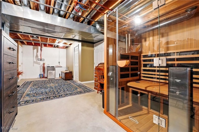 6868 Twin Oaks Ct, Canfield, OH 44406 - unfinished below grade area featuring baseboards and a sauna / steam room