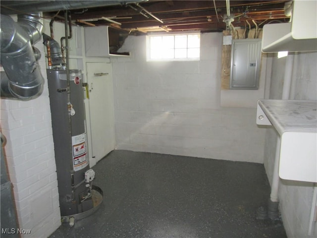 1397 Sunset Rd, Mayfield Heights, OH 44124 - basement with water heater and electric panel